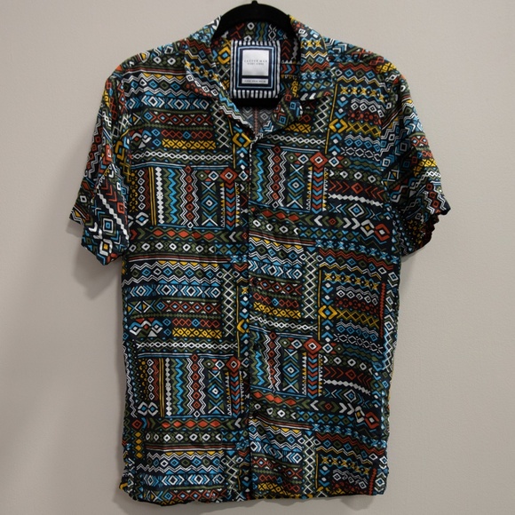 Cactus Man Other - Cactus Man abstract tribal print button down shirt-M